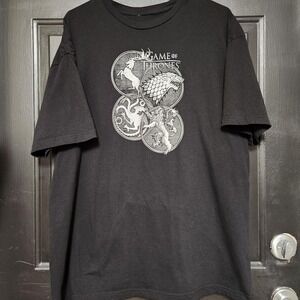 Game of Thrones T-Shirt 2XL Black Short Sleeve HBO Houses Sigils Graphic Tee